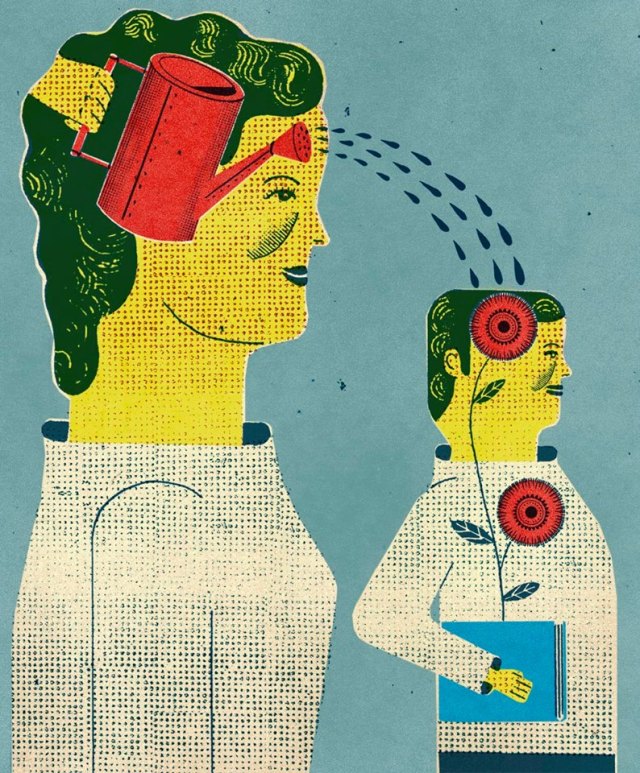 Interior Illustration for St. Mary's Magazine by David Plunkert; Design Firm Pentagram Texas