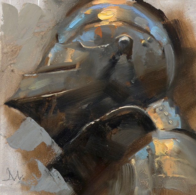"Knight/Profile Yellow - Helmets", Gallery Series; Art Directed and Illustrated by Gregory Manchess