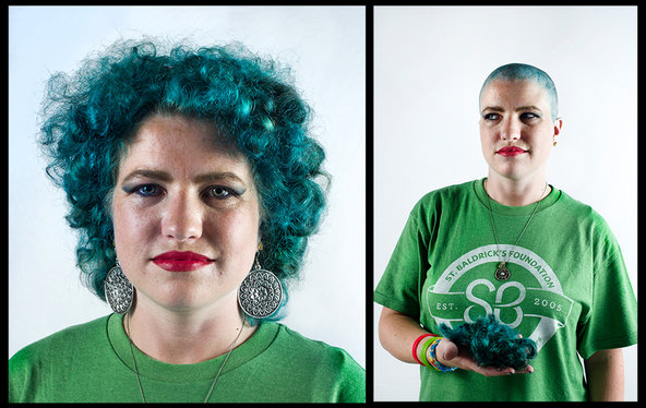 April Hawks, shaving for Spencer. ©Ali Smith