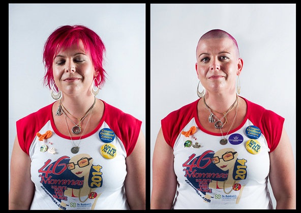 Linda Berthelet, shaving for Alyssa. ©Ali Smith