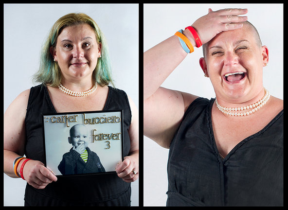 Sarah Betz Bucciero, shaving for Carter. © Ali Smith